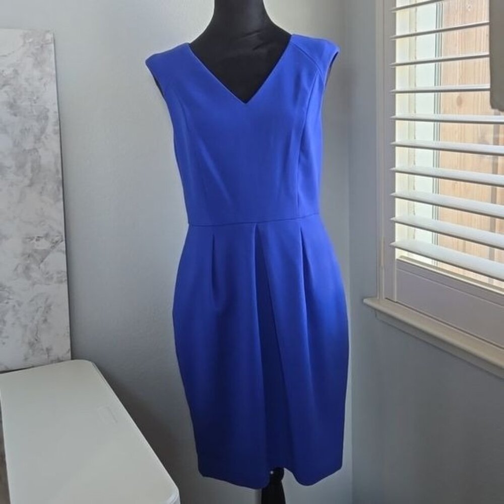 The Limited Cobalt Blue V-Neck Fitted Sheath Dress Womens Sz S